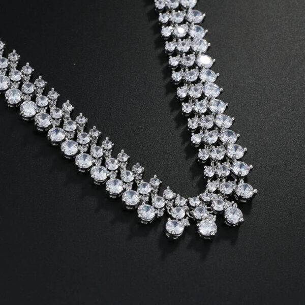 Chunky Bridal Jewelry Sets Silver necklace set cubic zirconia Jewellery set Wedding Jewelry Sets for Women