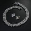 Chunky Bridal Jewelry Sets Silver necklace set cubic zirconia Jewellery set Wedding Jewelry Sets for Women
