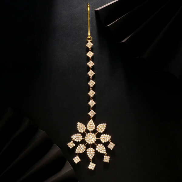 Head Chain Exquisite Cubic Leaf Forehead Headband Chain Hair Jewellery For Women Headpiece Bridal Wedding Head Chain, Wedding Headpiece