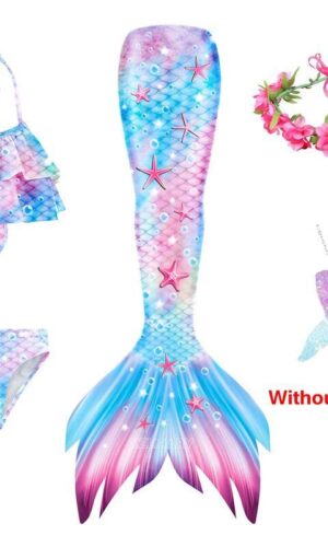 Girls Swimming Mermaid Tail Sets and Accessories | Little Mermaid Tail Costume Swimwear | Girls Mermaid Tail Swimsuit | Swimming Cosplay