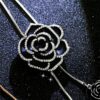 Pendant Chain, Black Rose Long Necklace Sweater Chain Adjusted chain Party Jewellery For Women, long pendant necklace