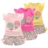 Baby Girl Summer Outfit Toddler Kids Baby Girls T-Shirt Tops + Floral Shorts Pants Candy Printed Outfits