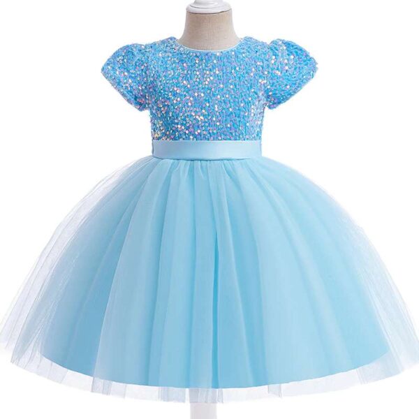 Blue Girl Dress | Princess Dress | Baby Birthday Party Princess Pageant Prom Gown Flower Child Formal Wedding Vestido, LaceTulle Dress