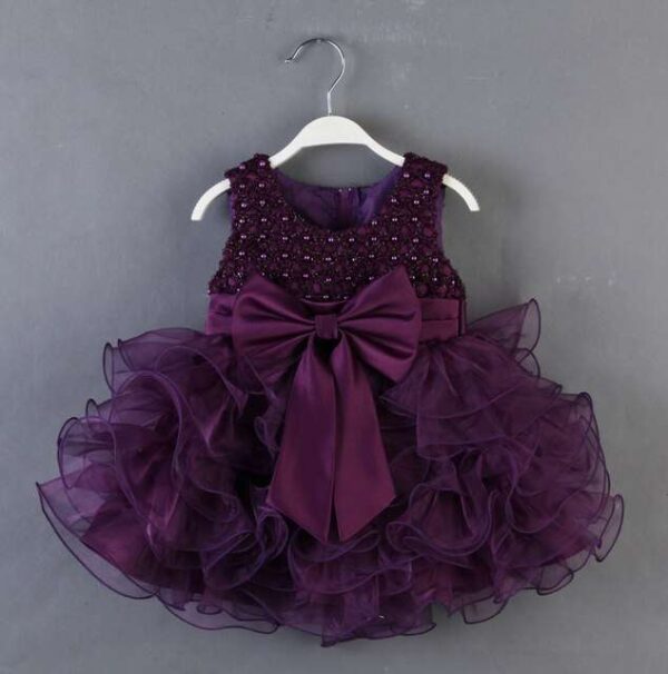 Lace Tulle Princess TUTU Girl Dress, Bridesmaid Fairy Dress, Baby Girls layered Dresses, Formal Ball Gown For Kids, Party Prom Dress, Girls Purple Dress