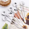 8Pcs Flower Spoons Set, Small Teaspoon, Coffee Spoon, Cute Ice Cream Dessert Spoon, Gold Stainless Steel Spoon For Coffee Tea