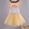 Lace Tulle Little Princess Rainbow Stitching Flower Gauze Sleeveless Tank Girl Dress, Tutu Dress