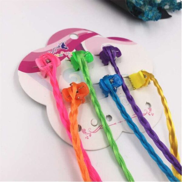 6pcs/set Colourful Hair Clips ,Hair Bands, Girls Colourful Wigs Hair Ornament Headbands