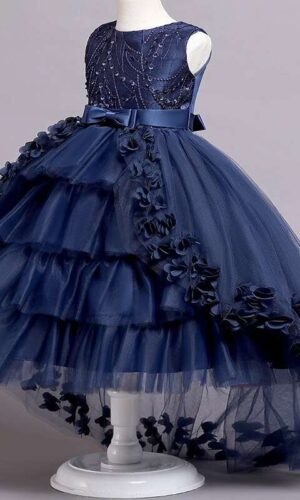 Elegant Evening Formal dress, Birthday party Dress for girls, Girls trailing Dress, Girl Dresses, Girl Long Dress, Girls tutu Dress