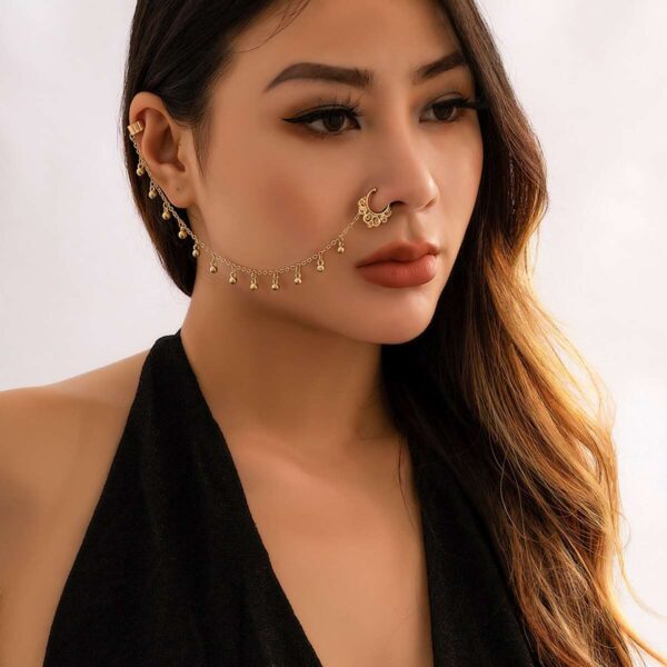 Nose Chain | Nose to Ear Chain | Face Chain| Nose Chain Earring | Nose Cuff Chain | Clip on Nose Chain