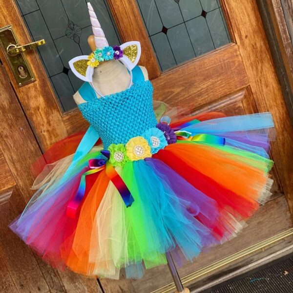 Rainbow Dress, Unicorn Tutu Dress, Girls Unicorn Dress, Girls Rainbow Dress, Unicorn Birthday dress, Unicorn Party Dress