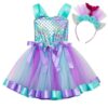 Mermaid Flower Dress with Hairband, Girls Tutu Dress, Mermaid Tutu Dress, Mermaid Dress, Mermaid Outfit, Mermaid costume