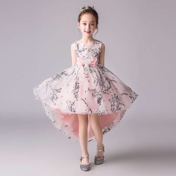 Flower Girl Dress | Evening Formal dresses | Wedding party Dress | girls trailing Dress | Puffy Dress for Toddler Girls Tutu Dress
