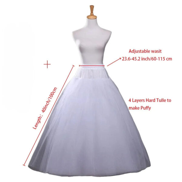 Elegant Floor-Length Petticoat – Hoopless Crinoline Underskirt for Wedding & Ball Gowns