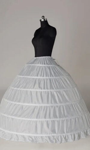 6 Hoop Crinoline White Long Wedding Petticoat Ball Gown Dress Underskirt Skirt Large crinoline