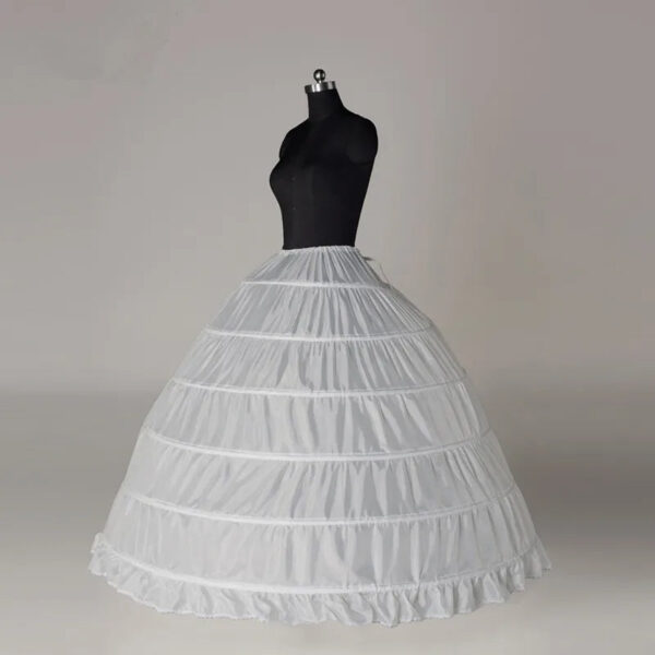 6 Hoop Crinoline White Long Wedding Petticoat Ball Gown Dress Underskirt Skirt Large crinoline