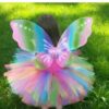 Girls Rainbow Tutu Dress, Rainbow fairy Dress, Girls Tutu Dress, Girls Princess Dress, fairy Costume, Butterfly Wing dress