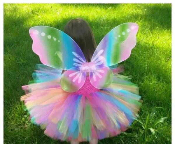 Girls Rainbow Tutu Dress, Rainbow fairy Dress, Girls Tutu Dress, Girls Princess Dress, fairy Costume, Butterfly Wing dress