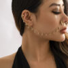 No Piercing Nose Clip - Creative Pearl Star Leaf Tassel Chain Earring - Boho Chic Body Jewelry