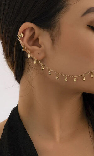 No Piercing Nose Clip - Creative Pearl Star Leaf Tassel Chain Earring - Boho Chic Body Jewelry