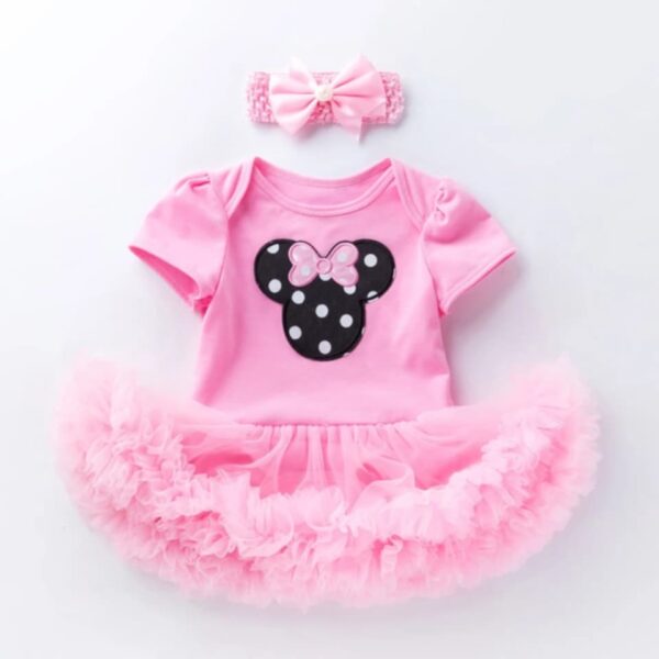 Cute Baby Girls' Pink Romper Dress for Birthday Celebrations Baby Girls dress romper Baby birthday dress Baby pink dress