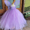 Lavender Butterfly Fairy Princess Tutu Dress – Kids' Long Ball Gown with Wings | Perfect for Birthday Parties & Special Occasions
