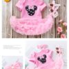 Cute Baby Girls' Pink Romper Dress for Birthday Celebrations Baby Girls dress romper Baby birthday dress Baby pink dress