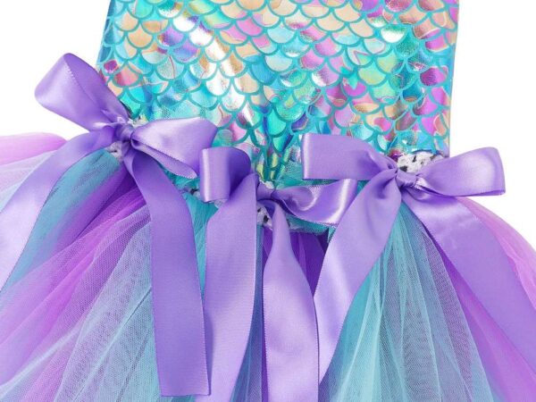 Mermaid Flower Dress with Hairband, Girls Tutu Dress, Mermaid Tutu Dress, Mermaid Dress, Mermaid Outfit, Mermaid costume