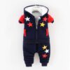 Winter baby clothes velvet thick 2PCs suit boys and girls toddlers warm cartoon hooded jacket pants body suit