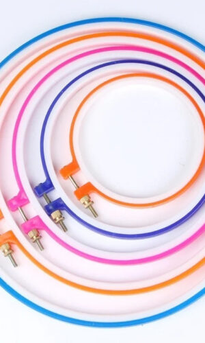 5 PCS Adjustable Plastic Embroidery Hoop Set - Cross Stitch Ring Frames, Durable Sewing Tools for Needlework Projects