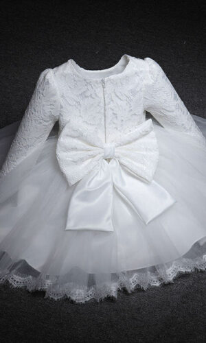 Toddler Christening gown, flower girl dress, Girls church dress, Newborn White Baptism dress, Toddler White dress, Christening Dress, Baby Girl Long Sleeves Dress