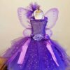 Purple Tulle Dress Girls Butterfly Dress Flower Fairy Tutu Dress Fairy Dress with Hairbow and Wing Kids Party Costume Dresses