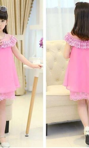 Chiffon Princess Lace Tulle Girls Dress, Evening Dress, Tutu Dress, Flower Dress, Pink Fairy Dress