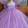 Lavender Butterfly Fairy Princess Tutu Dress – Kids' Long Ball Gown with Wings | Perfect for Birthday Parties & Special Occasions