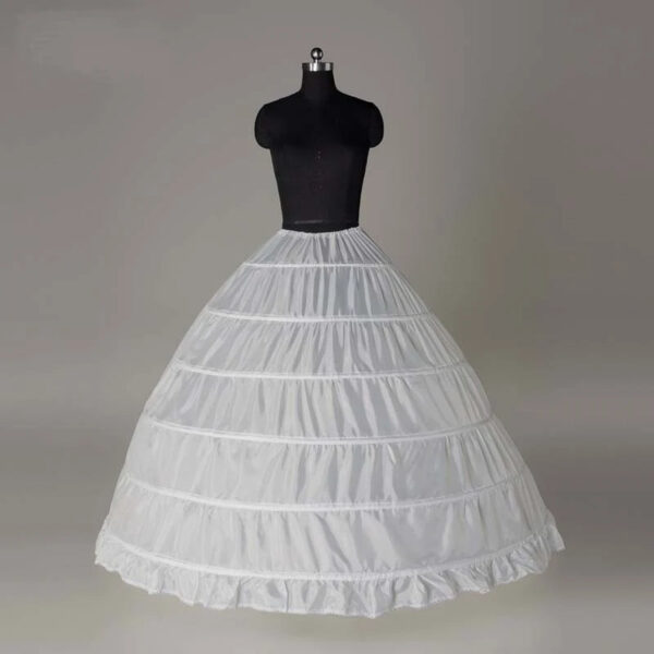 6 Hoop Crinoline White Long Wedding Petticoat Ball Gown Dress Underskirt Skirt Large crinoline