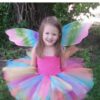 Girls Rainbow Tutu Dress, Rainbow fairy Dress, Girls Tutu Dress, Girls Princess Dress, fairy Costume, Butterfly Wing dress