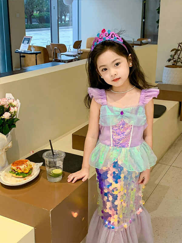 Little Mermaid Princess Cosplay Mermaid Dress, Girls mermaid party Dress, Mermaid Dress for birthday, girls birthday dress, Mermaid Outfit, Mermaid costume