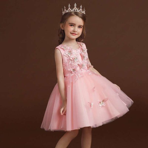 Pink Girls Dresses | Butterfly Party Dress | Wedding Gown | Butterfly Tutu Dress | Flower Girl Dresses | Butterfly BirthdayDress