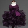 Lace Tulle Princess TUTU Girl Dress, Bridesmaid Fairy Dress, Baby Girls layered Dresses, Formal Ball Gown For Kids, Party Prom Dress, Girls Purple Dress