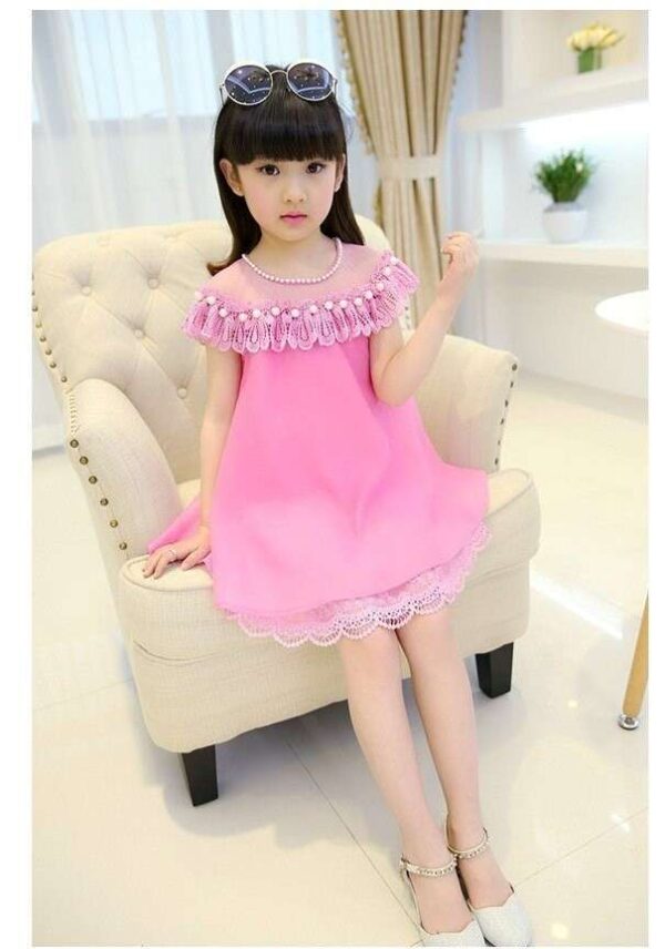 Chiffon Princess Lace Tulle Girls Dress, Evening Dress, Tutu Dress, Flower Dress, Pink Fairy Dress
