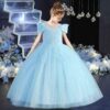 Girls dresses, Girls Birthday party dress, Girls wedding dress, flower girl dress, long dress, Girls Blue Dress size 4y to 12y