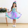 Mermaid Flower Dress with Hairband, Girls Tutu Dress, Mermaid Tutu Dress, Mermaid Dress, Mermaid Outfit, Mermaid costume
