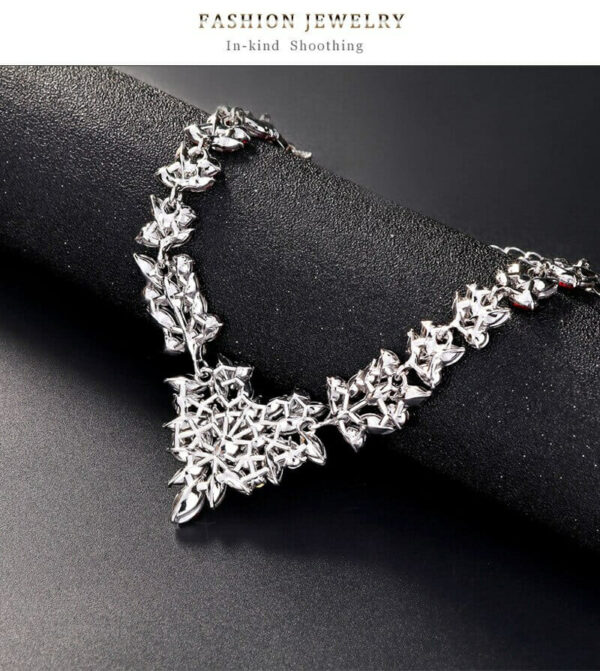 Glamorous Leaf-inspired Jewelry Set: Perfect for Weddings and Parties, Leaves Jewelry Sets for Women, Bridal Necklace Earrings Set, Wedding jewellery, Party Necklace