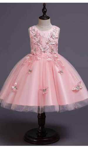 Pink Girls Dresses | Butterfly Party Dress | Wedding Gown | Butterfly Tutu Dress | Flower Girl Dresses | Butterfly BirthdayDress