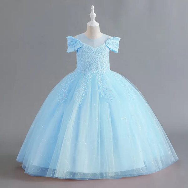 Girls dresses, Girls Birthday party dress, Girls wedding dress, flower girl dress, long dress, Girls Blue Dress size 4y to 12y