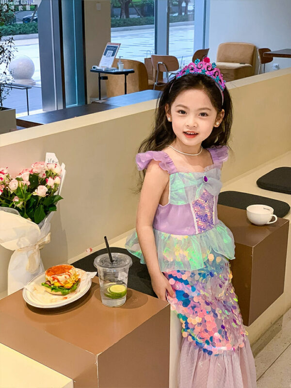 Little Mermaid Princess Cosplay Mermaid Dress, Girls mermaid party Dress, Mermaid Dress for birthday, girls birthday dress, Mermaid Outfit, Mermaid costume