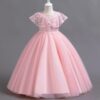 Girls pearl dress sequin sleeveless puffy dress flower girl wedding dress evening dress Girls embroidered dress princess dress