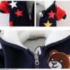 Winter baby clothes velvet thick 2PCs suit boys and girls toddlers warm cartoon hooded jacket pants body suit