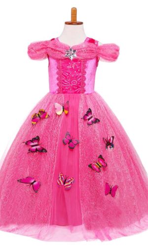 Girls Princess Dress, Kids Cosplay Princess Costume Pink Butterfly Dress For Girls, Girls Dress, girls Birthday Dress