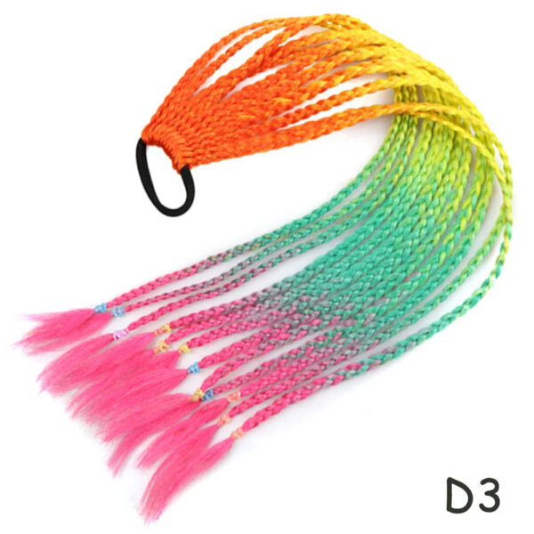 Colorful Hair Braided 60CM Elastic Rubber Band Braiding Pony Tail Hair Extensions For Girls - Ponytail Hair Bands - Hair Ornament Headbands