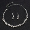 Bridal Jewelry Sets, Necklace Earrings Sets for Women Party Wedding Jewelry Sets, Pearl Crystal Necklace